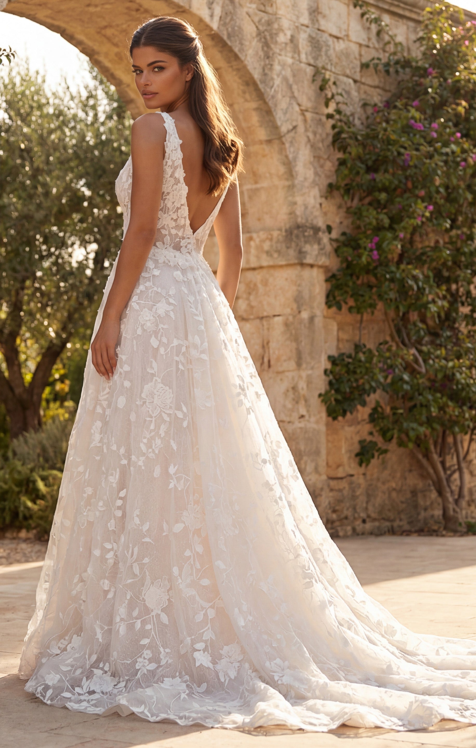 High Neck Floor-Length Lace Wedding Gown with Sheer Illusion Bodice Jovani JB49748 The Dress Outlet High Neck Floor-Length Lace Wedding Gown with Sheer Illusion Bodice Jovani JB49748 The Dress Outlet