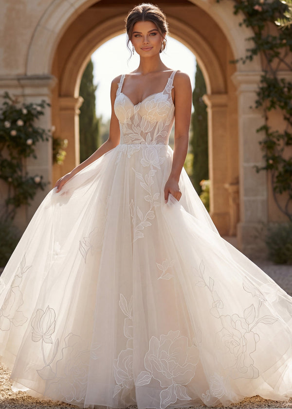 Sweetheart Floor-Length Tulle Wedding Ball Gown Jovani JB49761