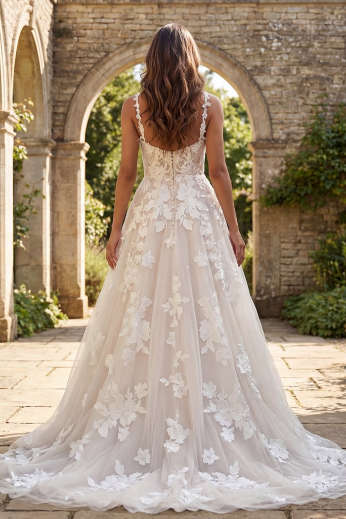 Sweetheart Floor-Length Tulle Wedding A-Line Gown Jovani JB99062