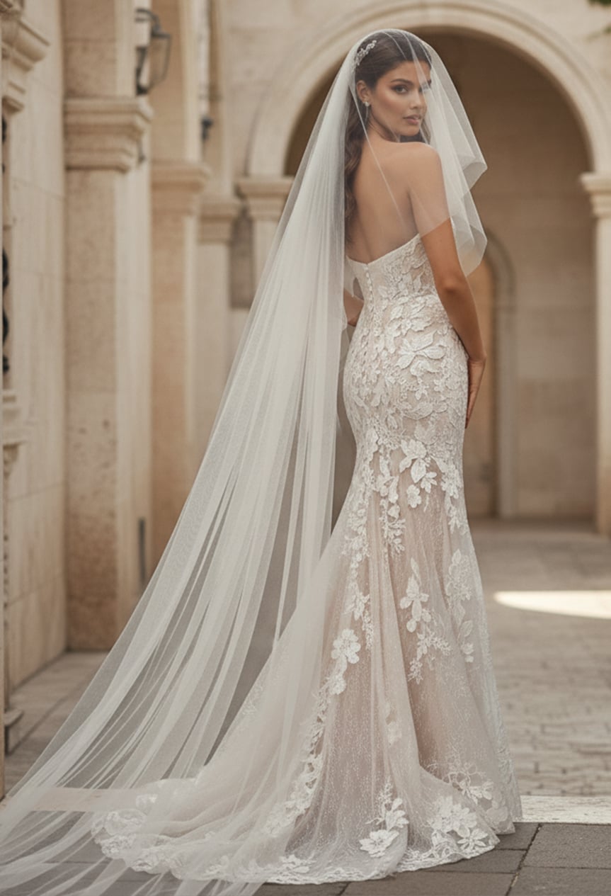 Strapless Floor-Length Tulle Wedding Mermaid/Trumpet Jovani JB99063