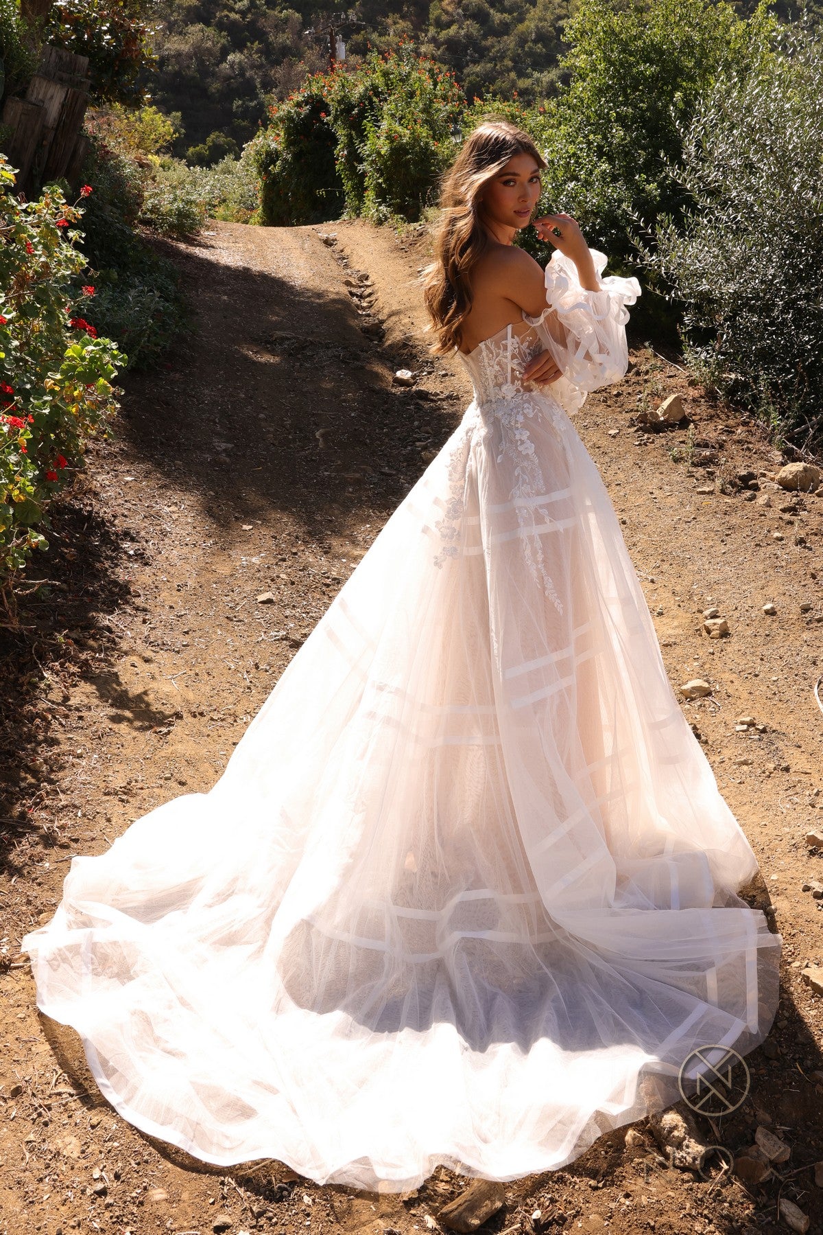 Nox Anabel JE1001L Long Corset Bridal Gown A Line Wedding Dress