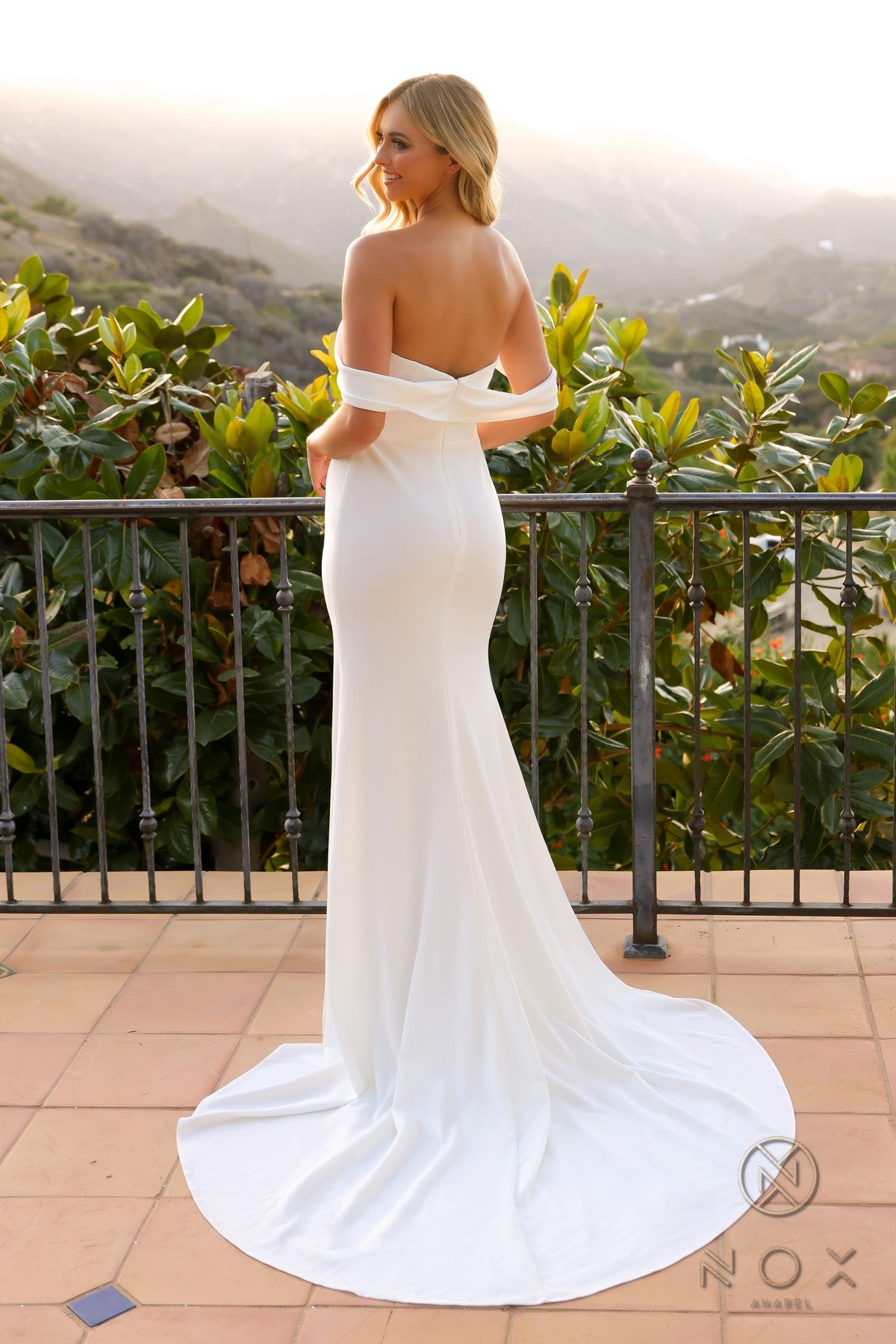 Nox Anabel JE1007 Simple Bridal Gown Long Fitted Wedding Dress