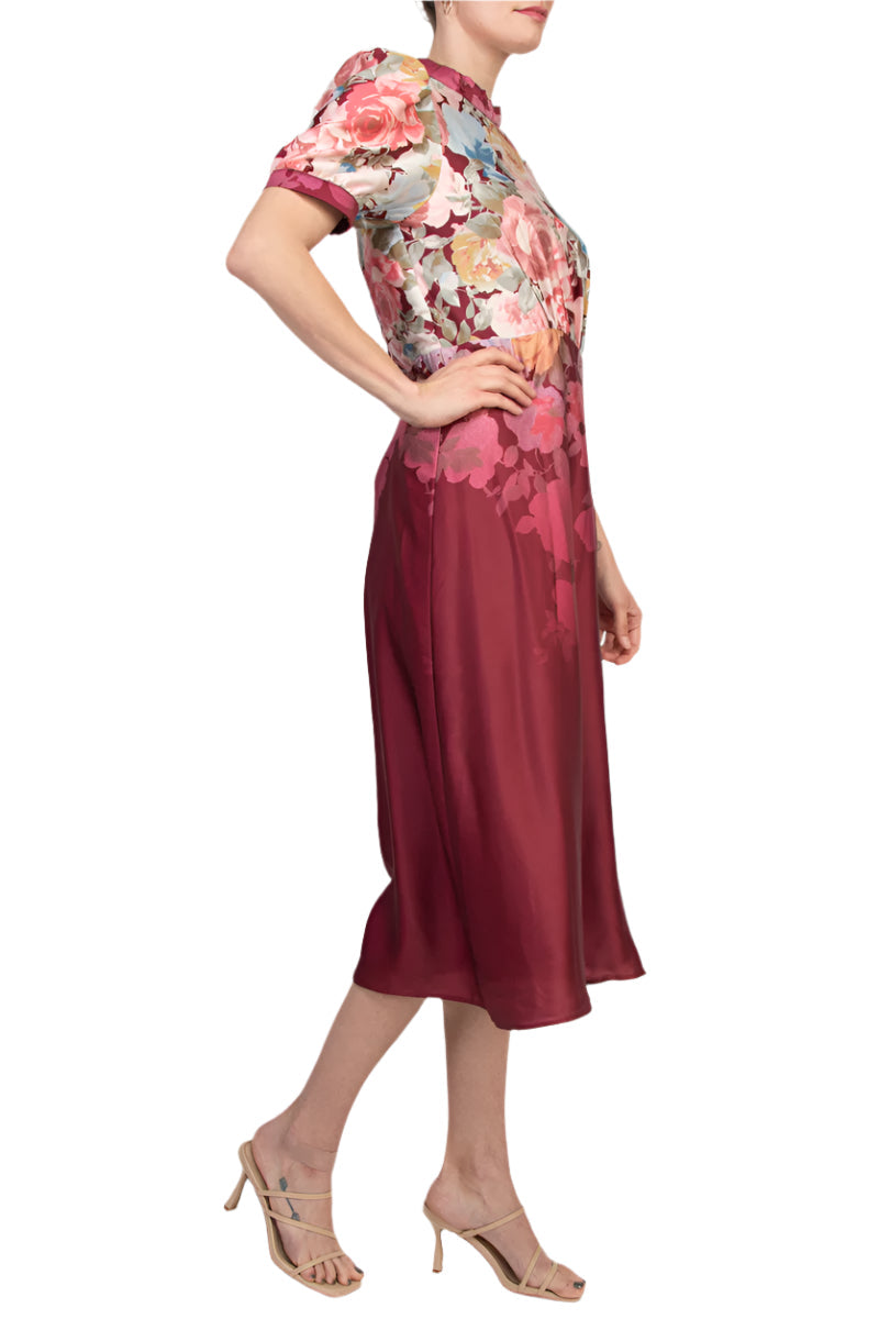 Julia Jordan 40310 Floral Print Slit Midi Cocktail Dress