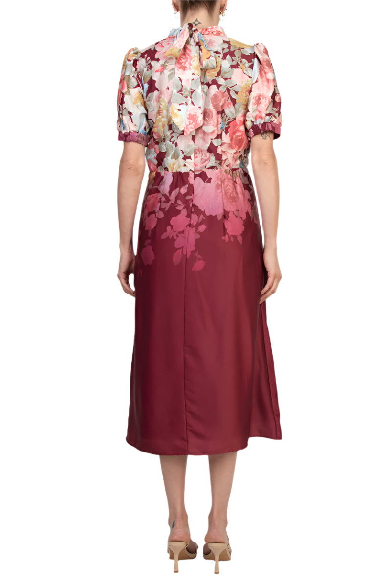 Julia Jordan 40310 Floral Print Slit Midi Cocktail Dress