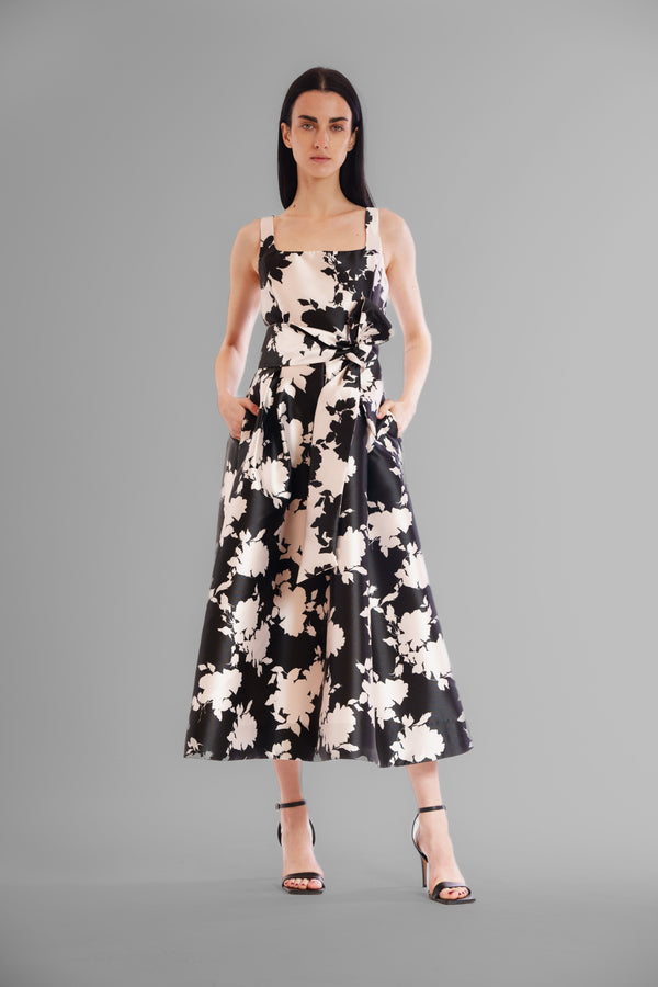 Square Neck Floral Midi Dress Julia Jordan JJ41162