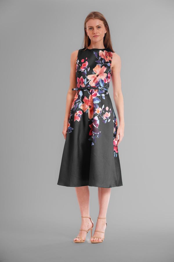 Sleeveless Floral Belted Midi Dress Julia Jordan JJ41171