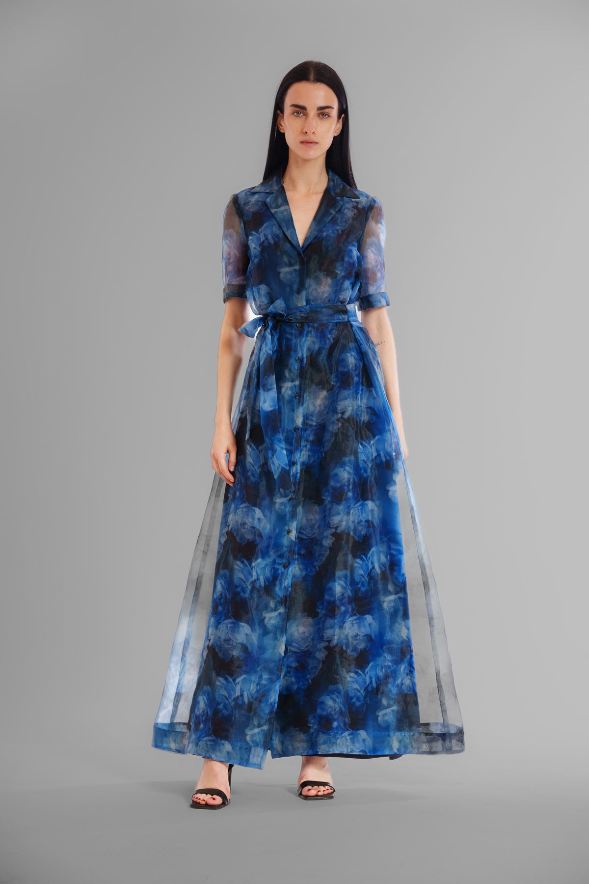 Printed Organza Shirt Dress Julia Jordan JJ41195