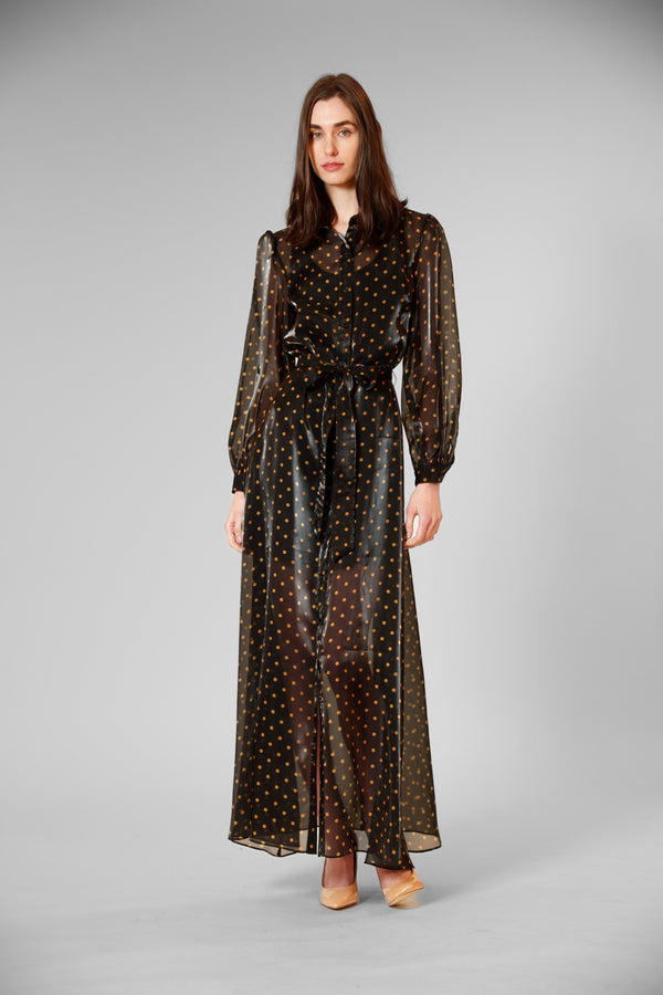 Long Sleeve Polka Dot Organza Gown Julia Jordan JJ41362