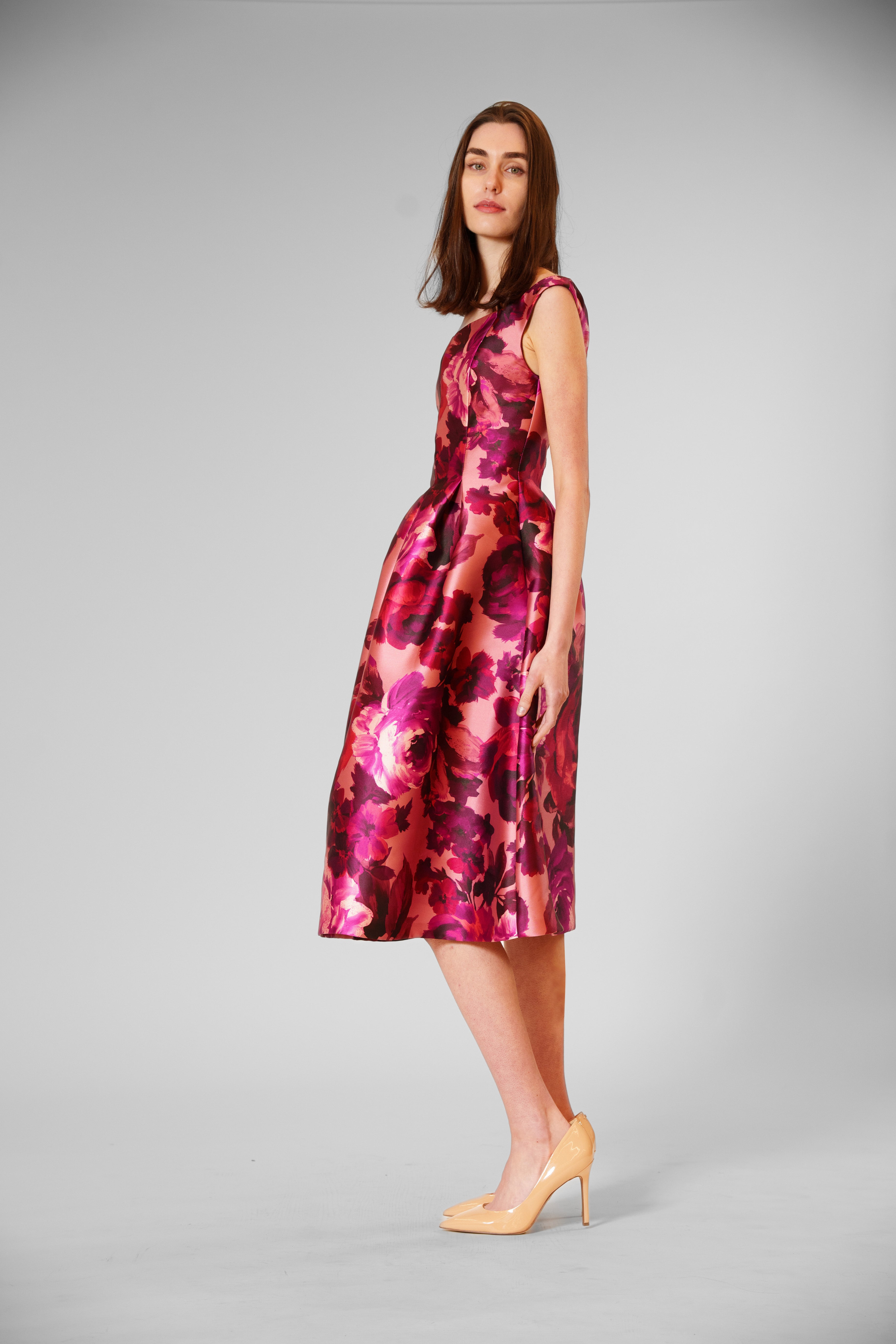 Floral Boat Neck A-Line Evening Dress Julia Jordan JJ41516