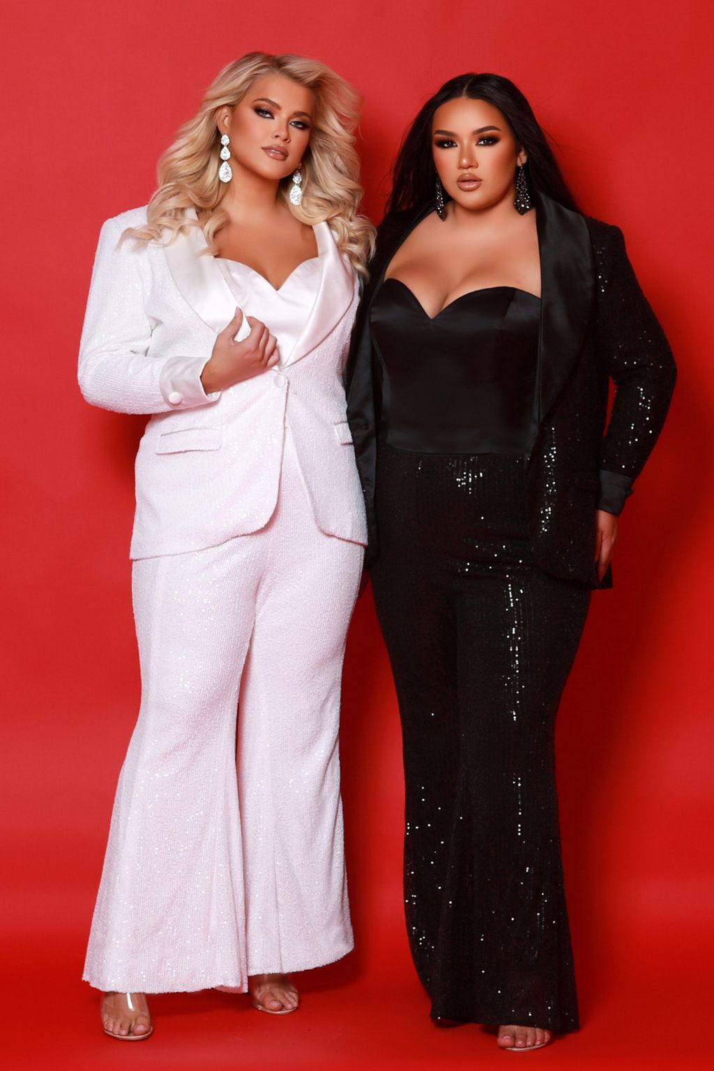 Sydneys Closet JK2520 Long Sequin Three Piece Suit Formal Plus Size Jumpsuit