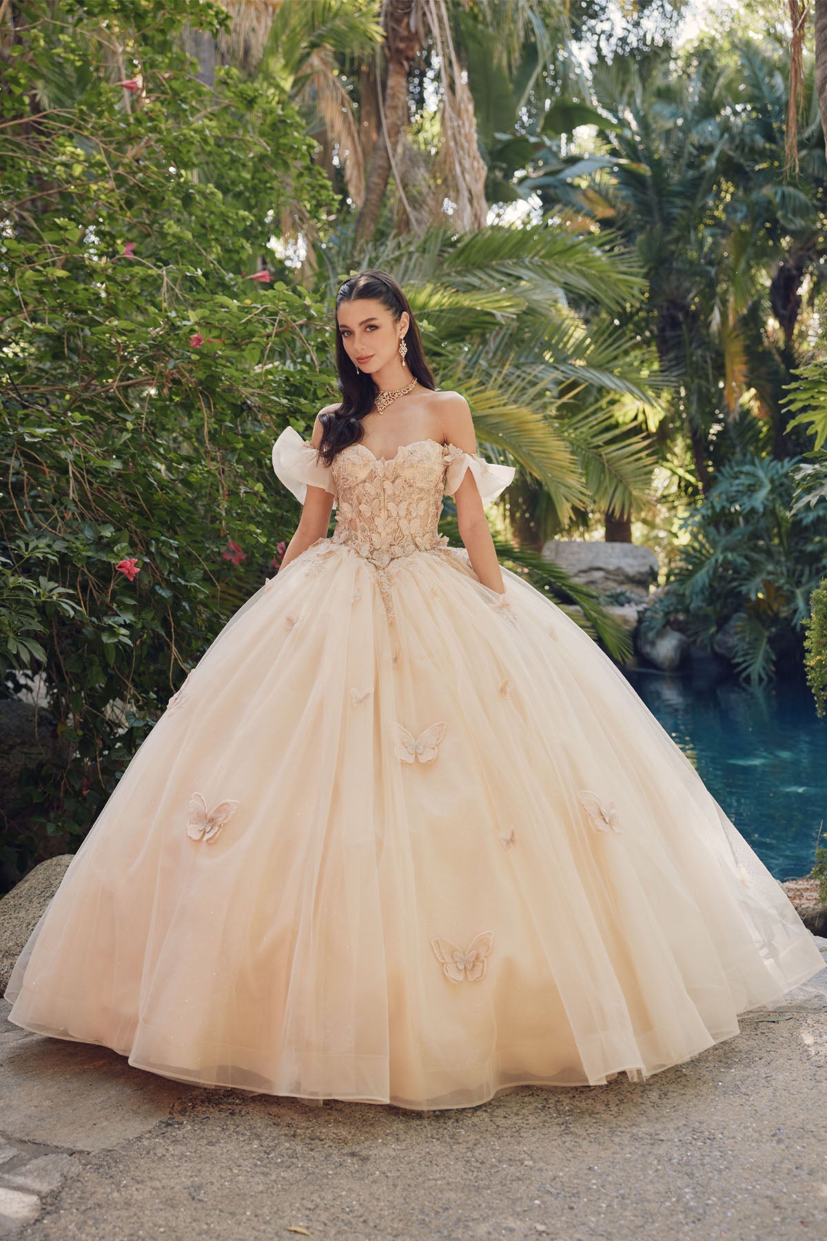 Juliet JT1448J Sweet 16 Long Ball Gown Quinceanera Dress