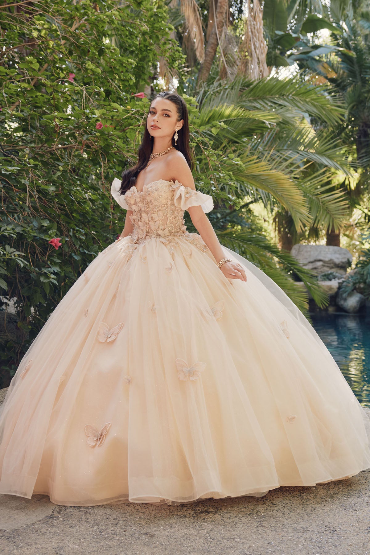 Champagne Juliet JT1448J Sweet 16 Long Ball Gown Quinceanera Dress for