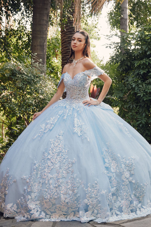 Juliet JT1458J Long Glitter Sweet 16 Quinceanera Ball Gown