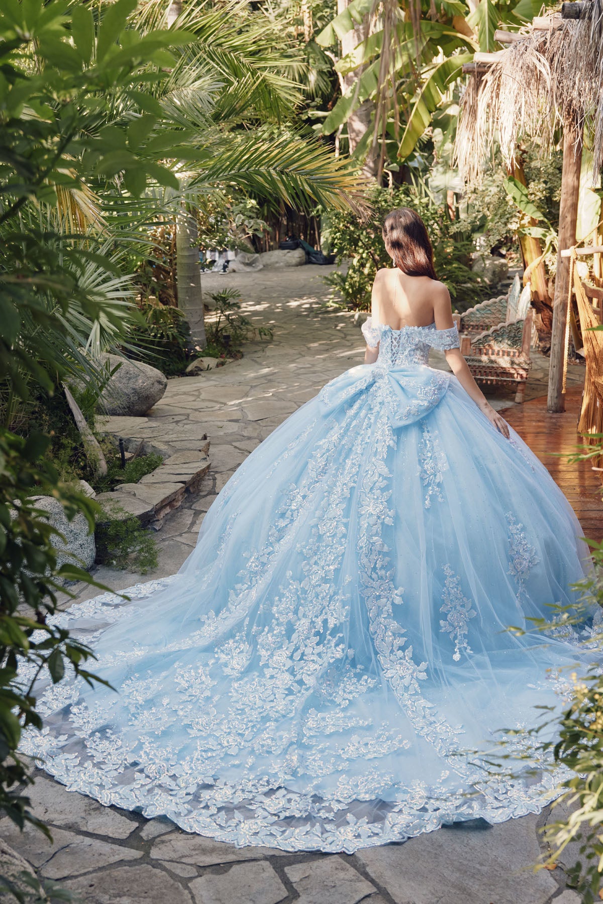 Juliet JT1458J Long Glitter Sweet 16 Quinceanera Ball Gown