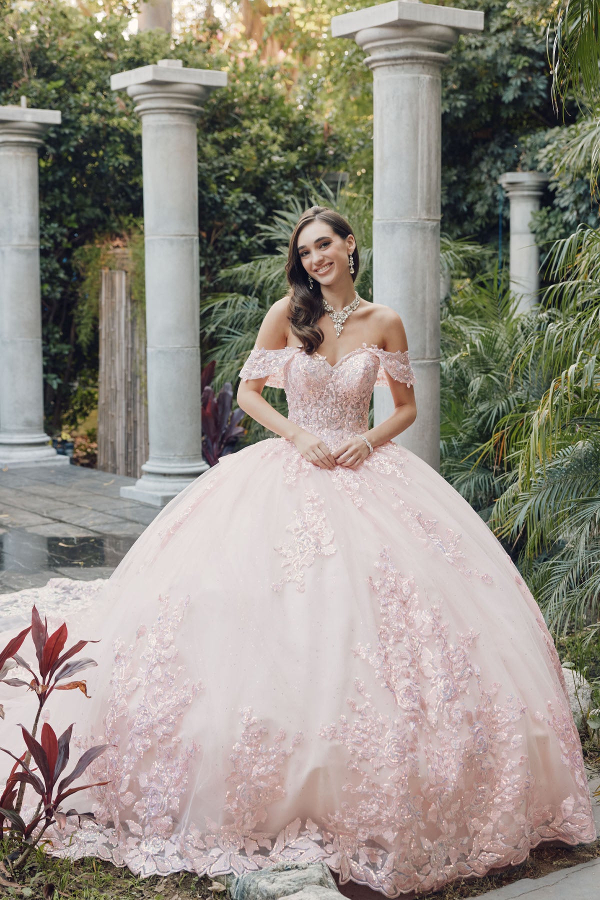 Juliet JT1458J Long Glitter Sweet 16 Quinceanera Ball Gown