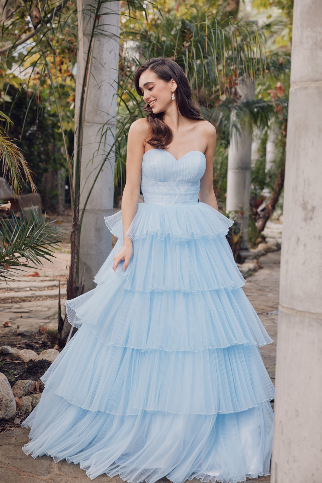 Ice Blue Juliet JT2452K Long Formal Ruffle Skirt Prom Gown for $299.99 ...