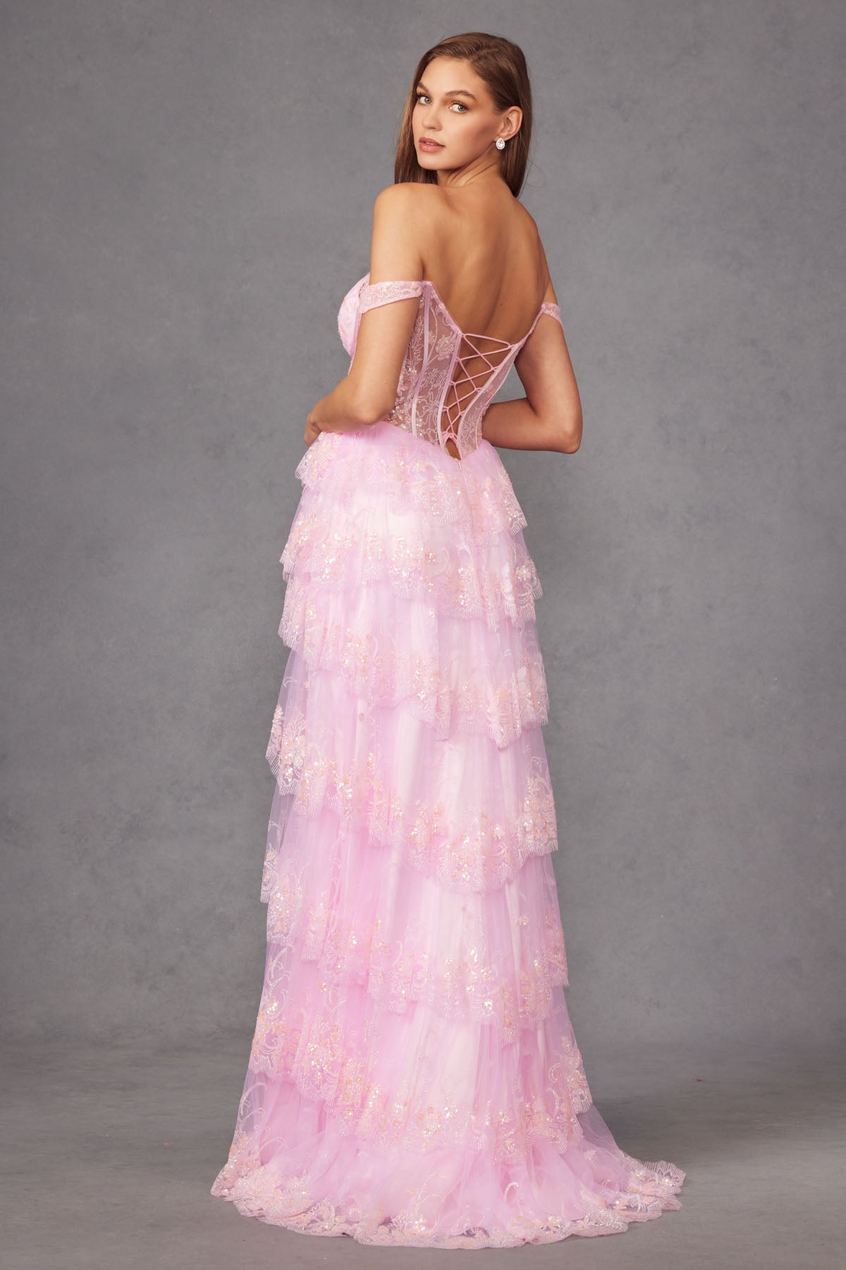 Juliet JT2453K Evening Formal Slit Long Prom Gown