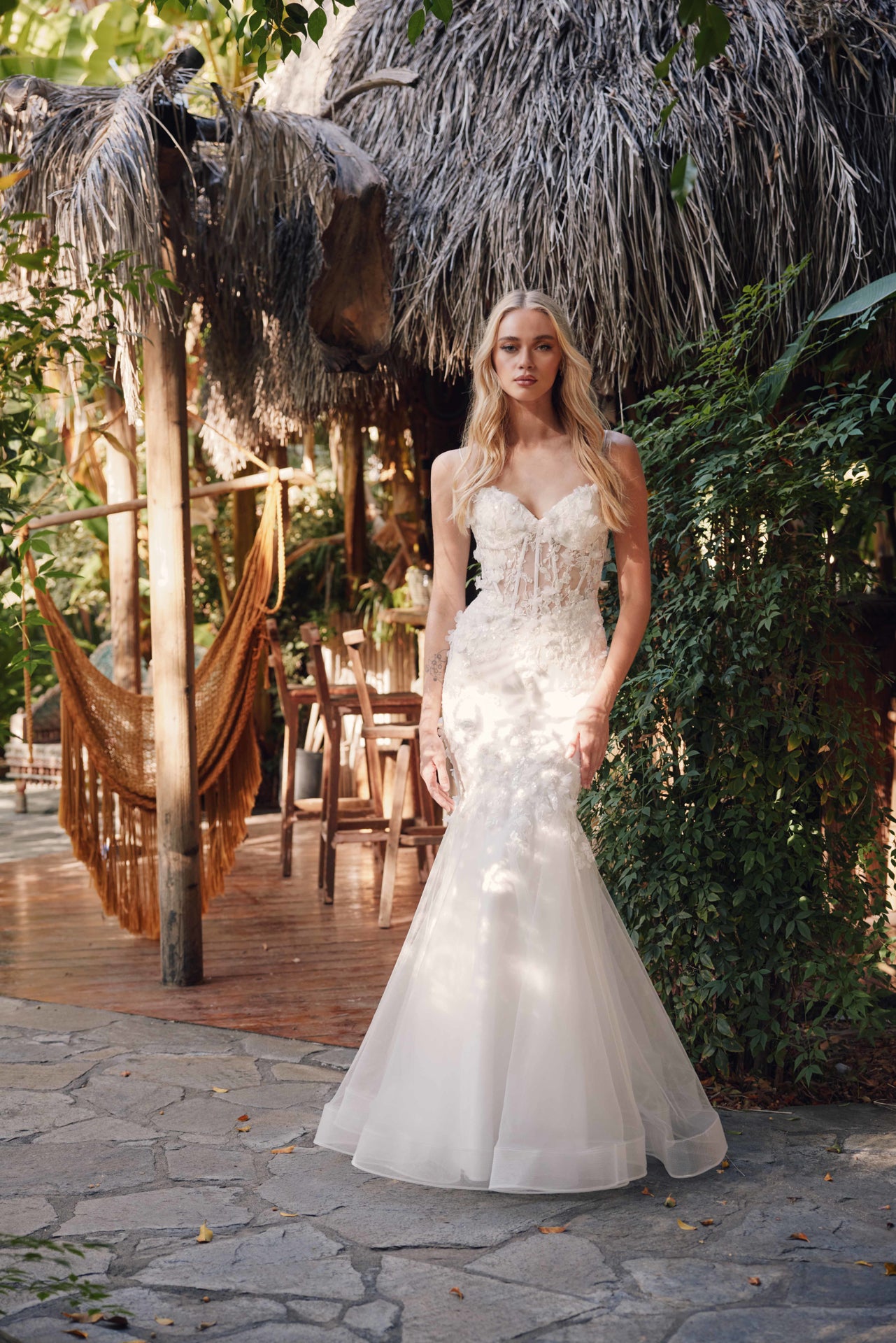 Juliet JT2469KW Fitted Long Mermaid Wedding Gown - Off White / 2XL Juliet JT2469KW Fitted Long Mermaid Wedding Gown - Off White / 2XL