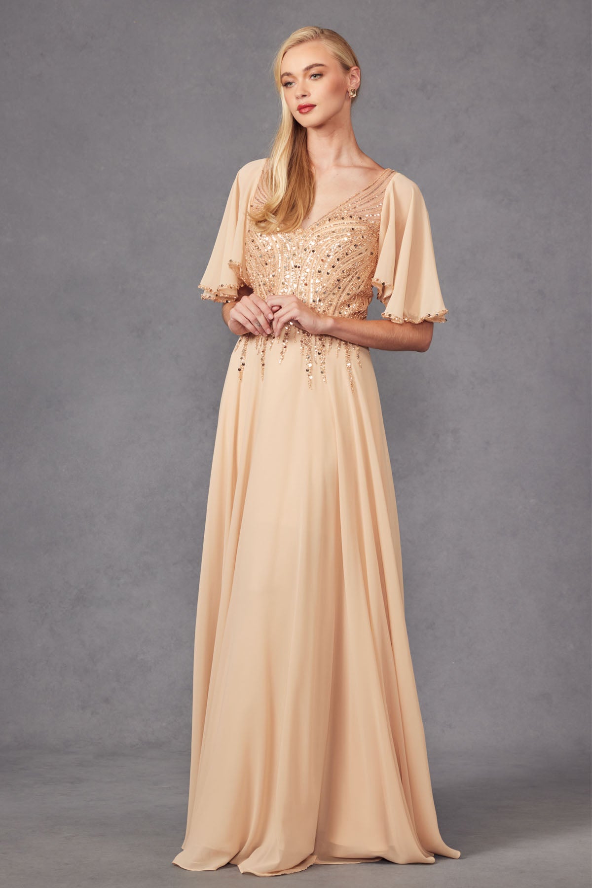Navy Blue Juliet JTM14F Long Formal Mother of The Bride Dress