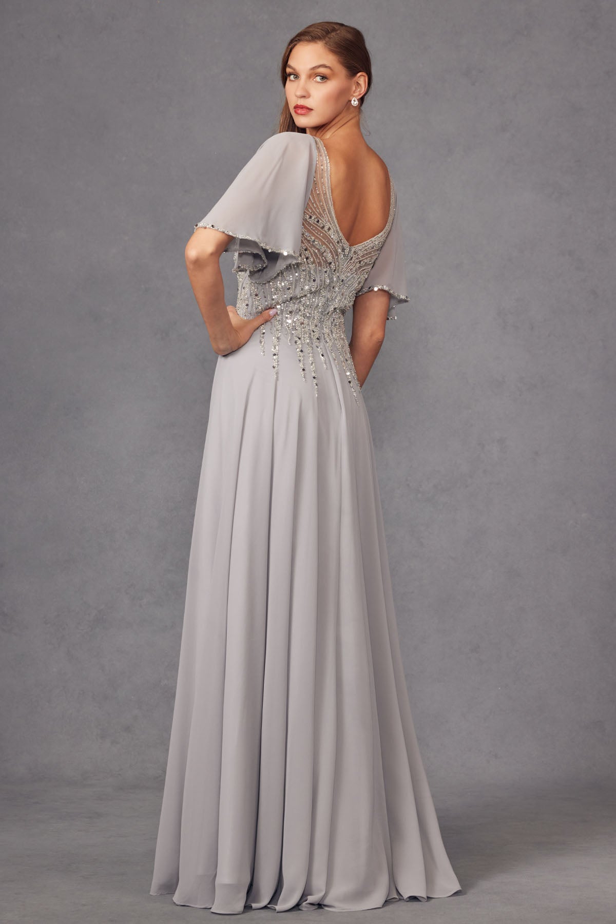 Navy Blue Juliet JTM14F Long Formal Mother of The Bride Dress