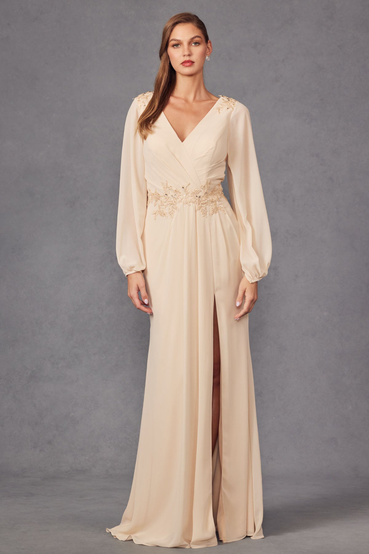 Juliet JTM16A Beaded Long Sleeve Formal Mother of The Bride Dress The Dress Outlet Juliet JTM16A Beaded Long Sleeve Formal Mother of The Bride Dress The Dress Outlet