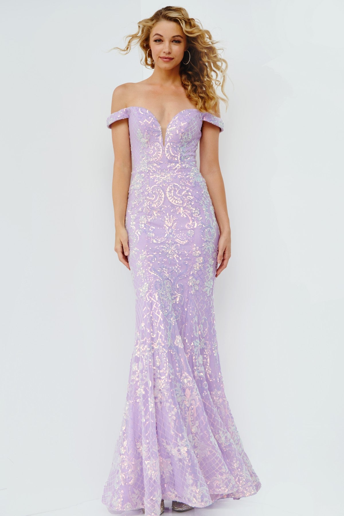 Jovani 04515 Long Fitted Formal Sequin Prom Dress