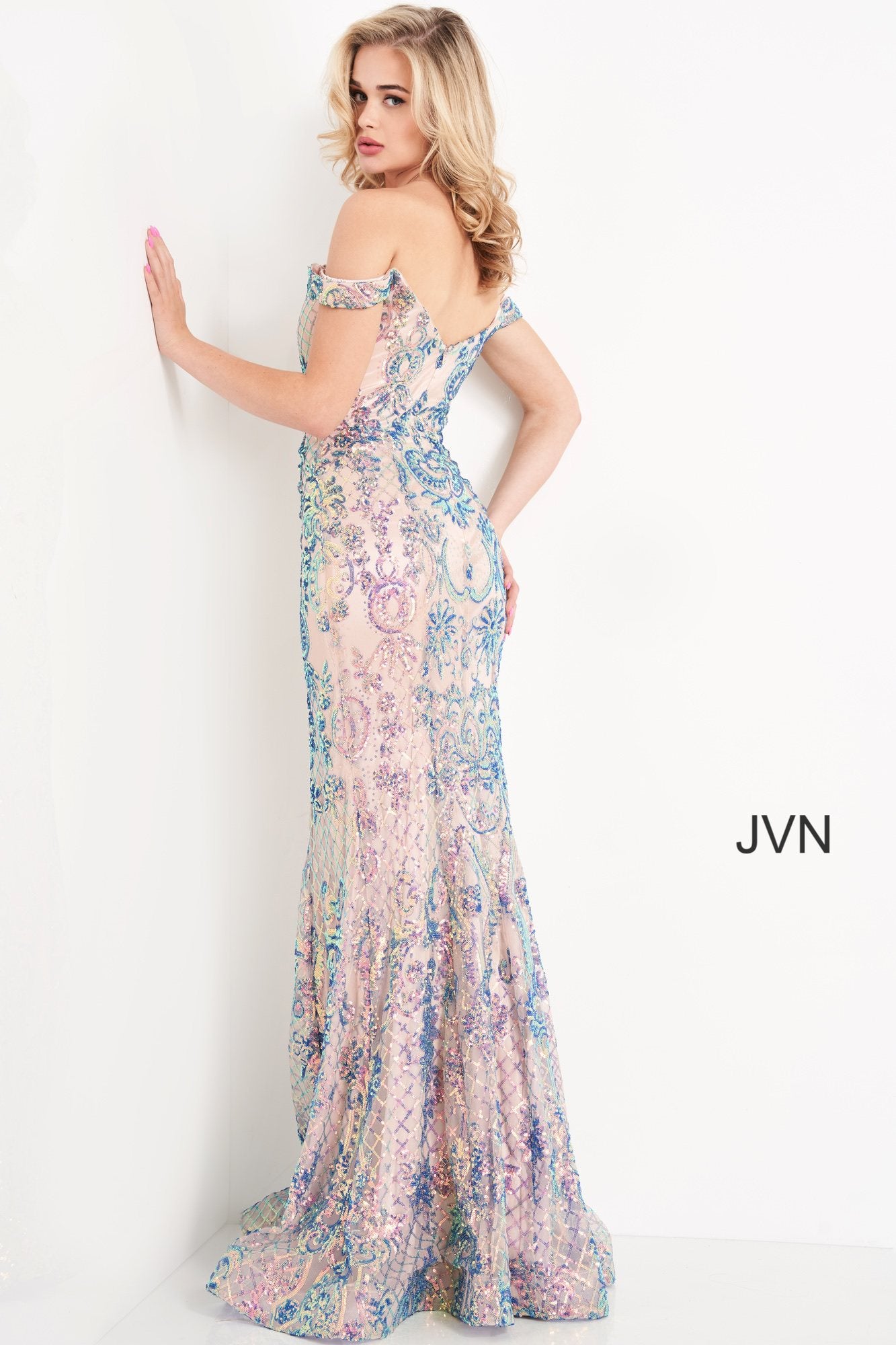 Jovani 04515 Long Fitted Formal Sequin Prom Dress
