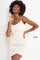Cocktail Dresses Fitted Short Beaded Lace Cocktail Dress Ivory