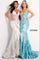 Prom Dresses Floral Applique Long Formal 3D Beaded Prom Dress White