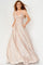 Prom Dresses Long Ball Gown Pleated Formal Floral Prom Dress Nude