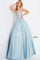 Prom Dresses Long Ball Gown Pleated Formal Floral Prom Dress Light Blue