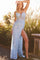 Prom Dresses Long Mermaid Lace Formal Beaded Prom Dress Light Blue