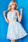 Cocktail Dresses Short Cocktail A Line Mini Dress Light Blue