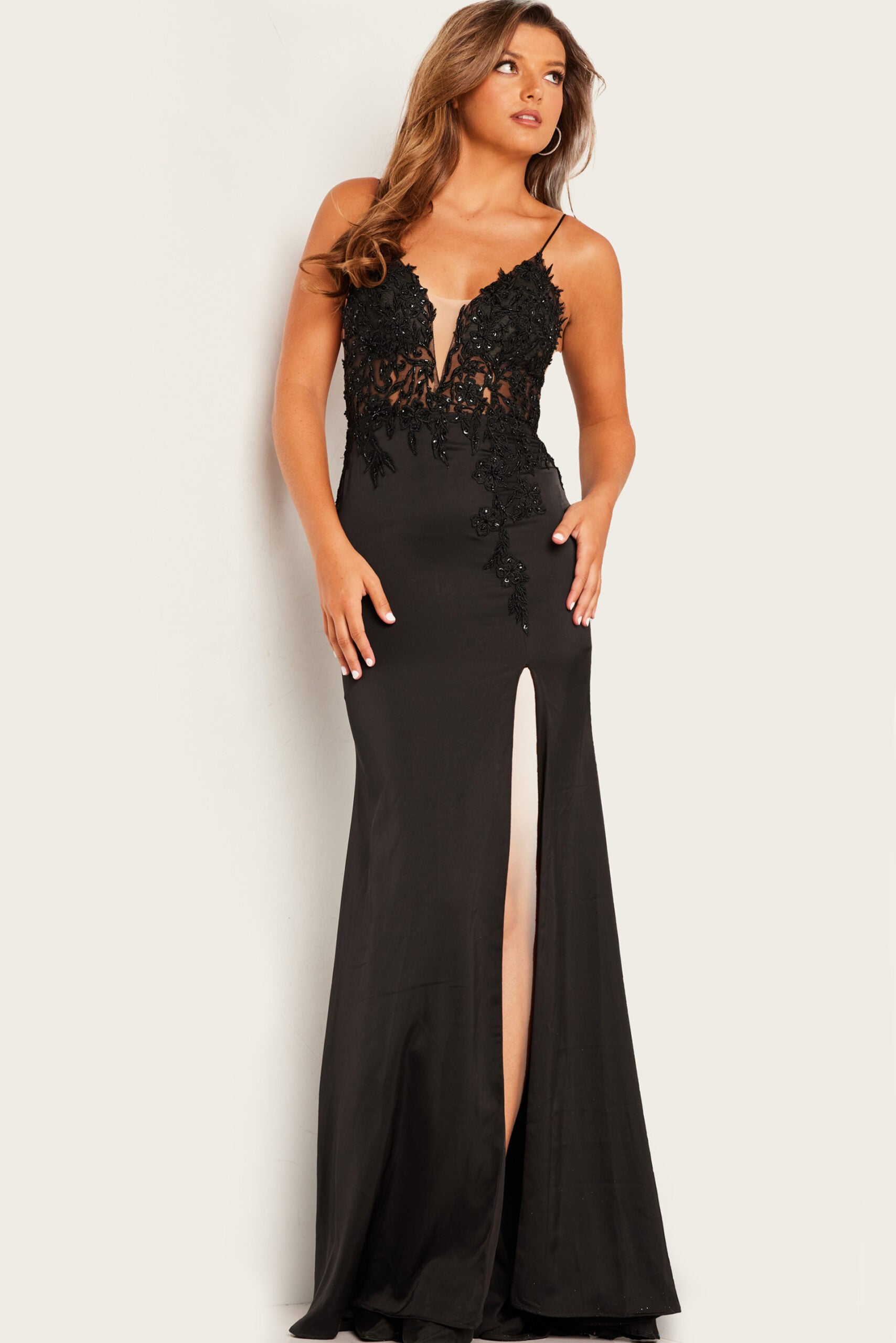 Jovani 23124 Long Formal Beaded Mermaid Prom Dress