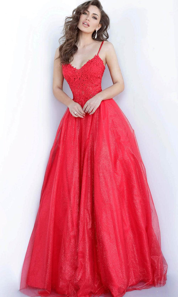Jovani 67051 Long Formal A Line Glitter Prom Dress