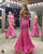 Prom Dresses Sequin Formal Long Prom Dress Neon Hot Pink