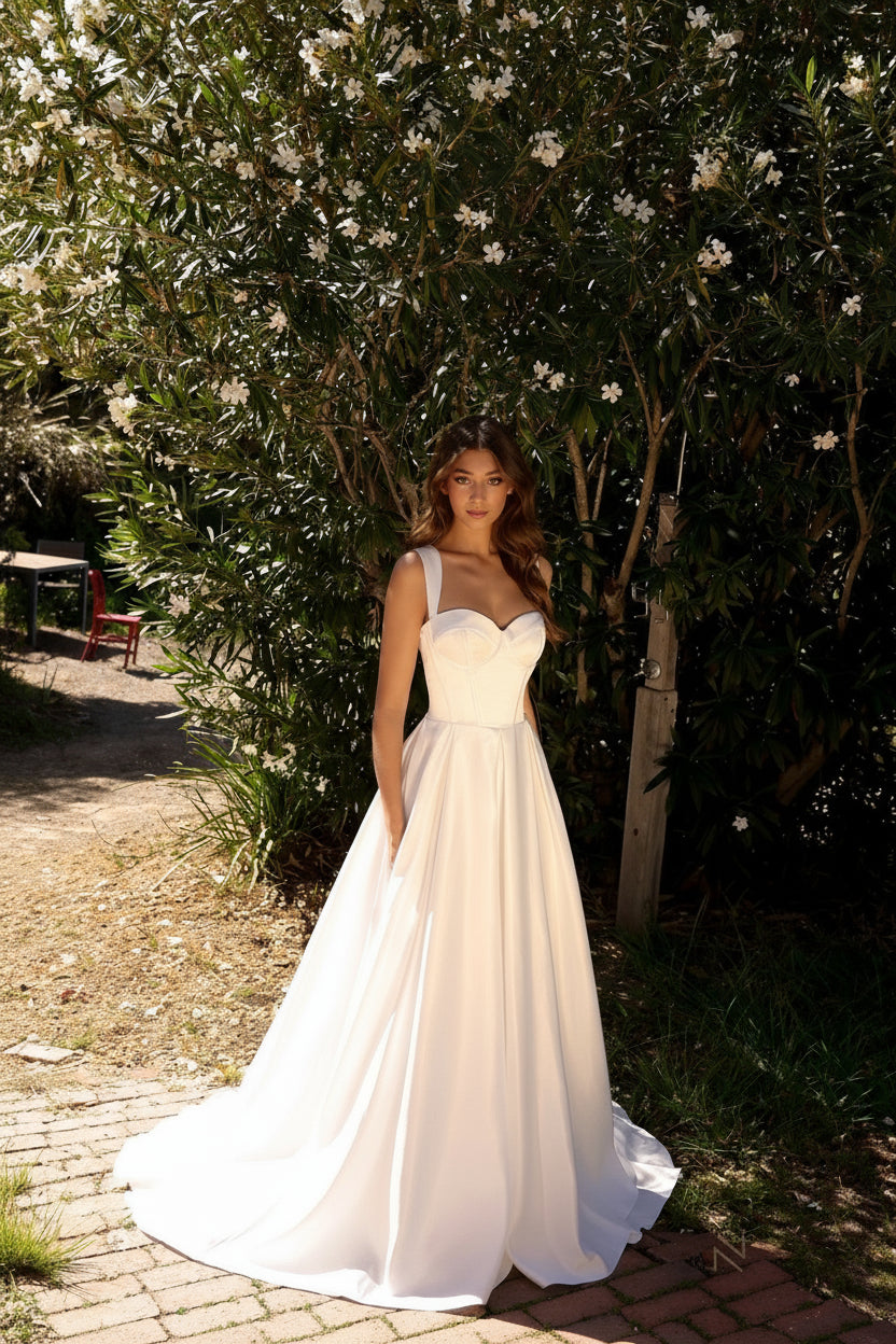 Nox Anabel JW981 Long A Line Corset Wedding Ball Gown – The Dress