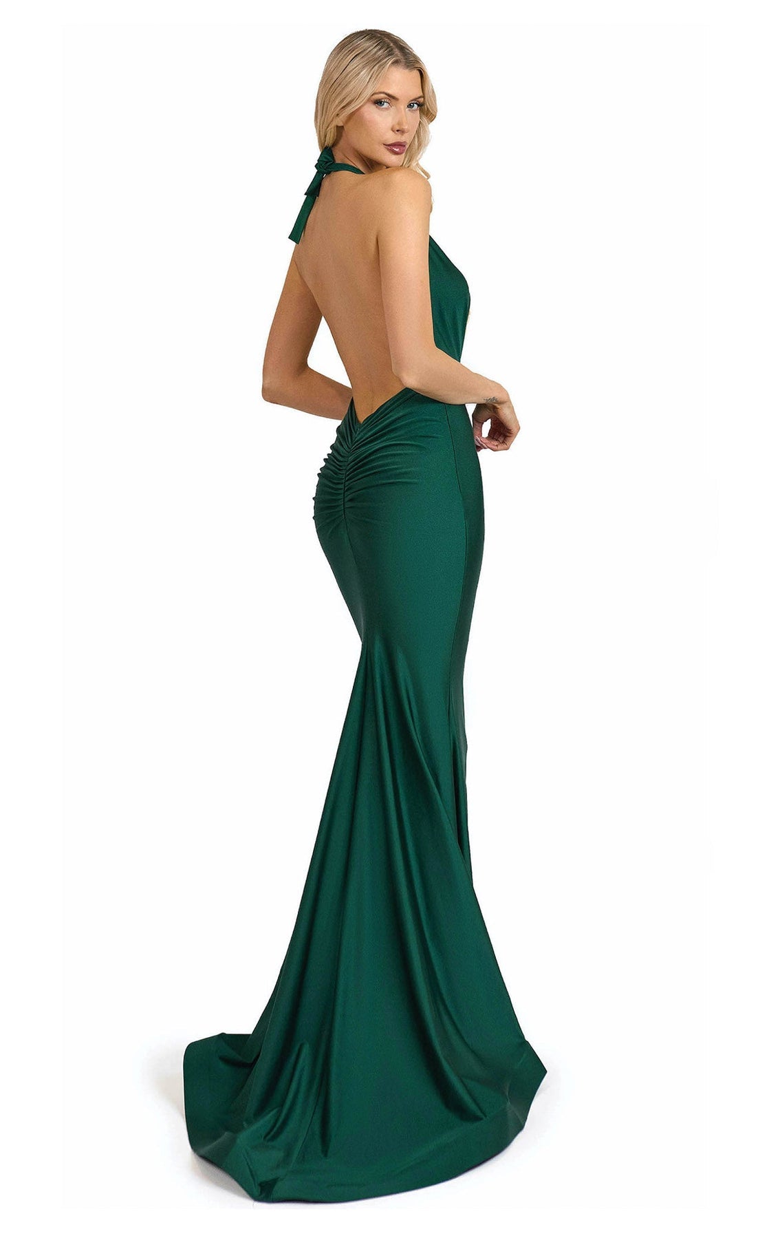 Jessica Angel 2604 Fitted Long Formal Evening Prom Dress - Hunter / S