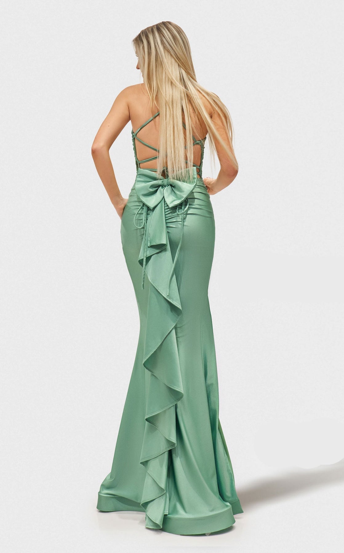Prom Dresses Ruffle Long Formal Mermaid Prom Dress Mint