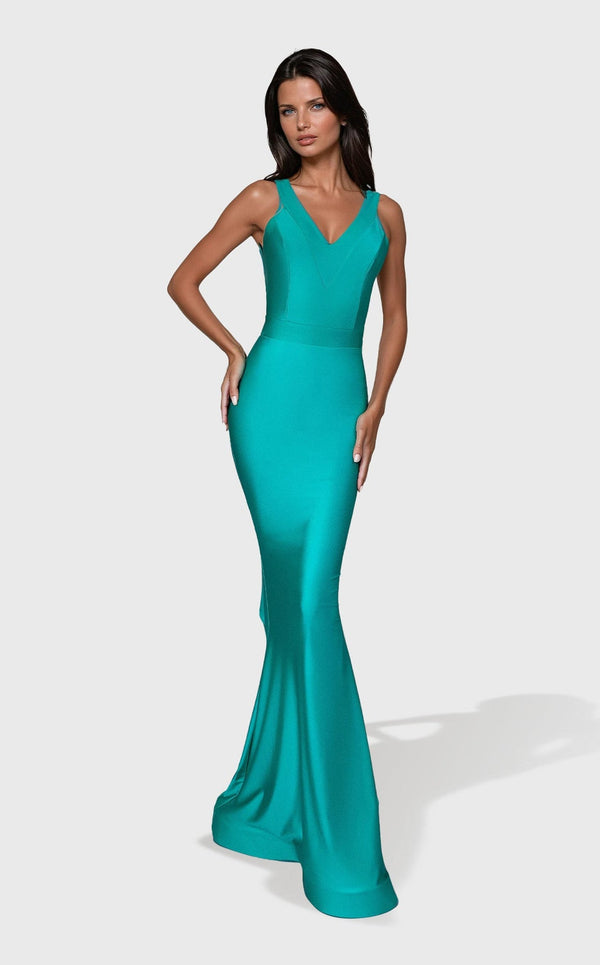 Jessica Angel 2654 Formal Fitted Ruffle Long Prom Dress