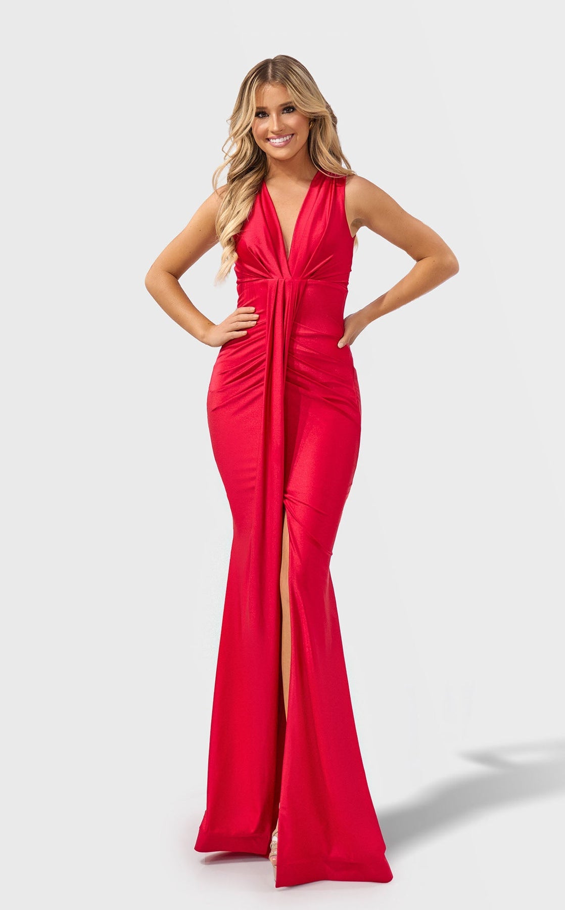 Prom Dresses Fitted Formal Long Evening Prom Dress Red