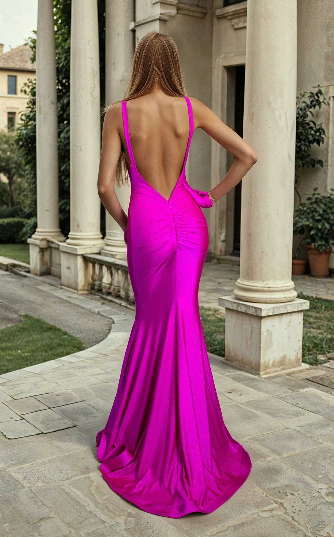 white christmas dresses Simple Royal Blue Spaghetti Straps Open Back Prom Dresses with Slit PL408 main image 0
