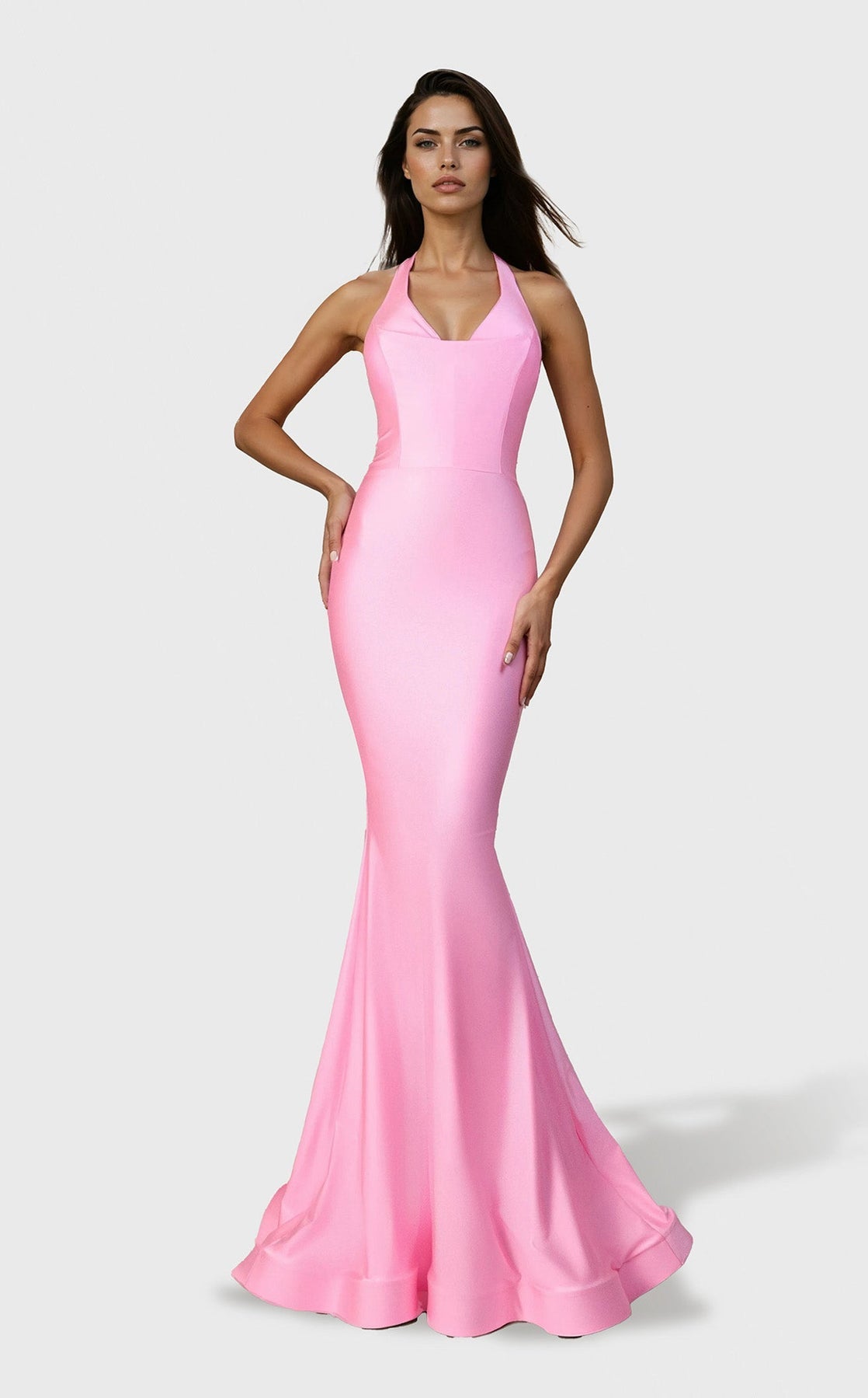 Prom Dresses Evening Fitted Long Formal Prom Dress Light Pink