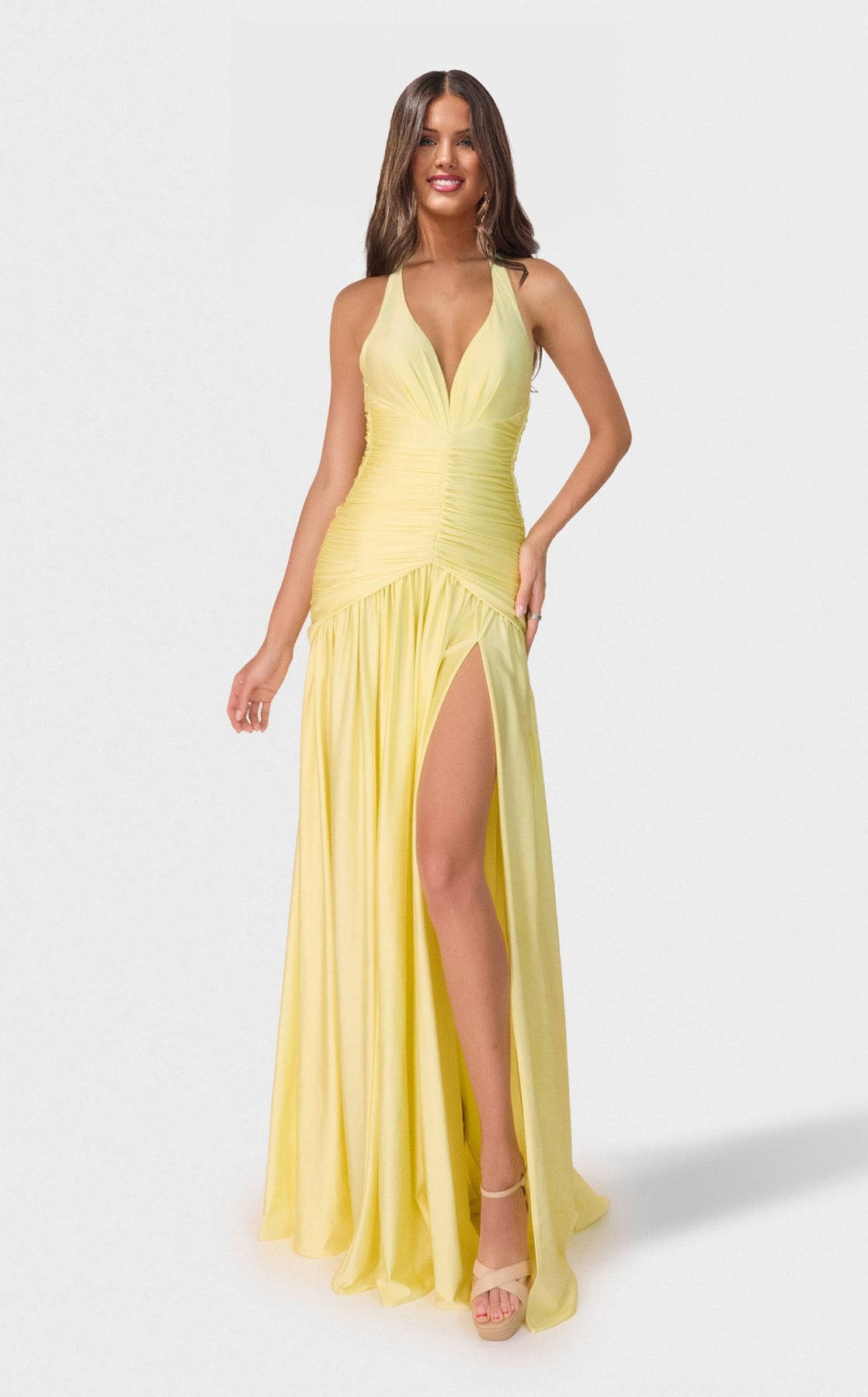 Prom Dresses Long Formal Pleated Prom Dress Jessica Angel 2752 Yellow