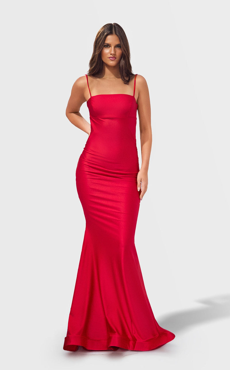Prom Dresses Fitted Long Formal Prom Evening Dress Red