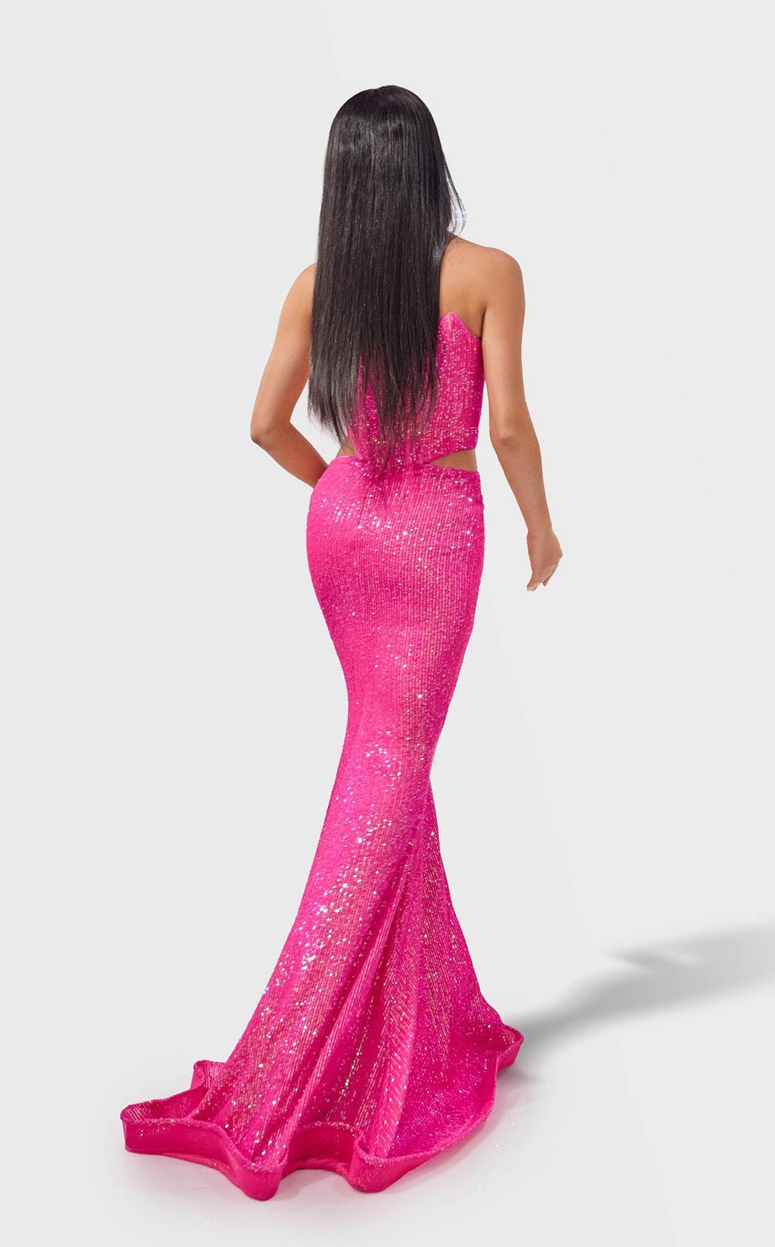 Prom Dresses Mermaid Long Formal Sequin Prom Dress Pink