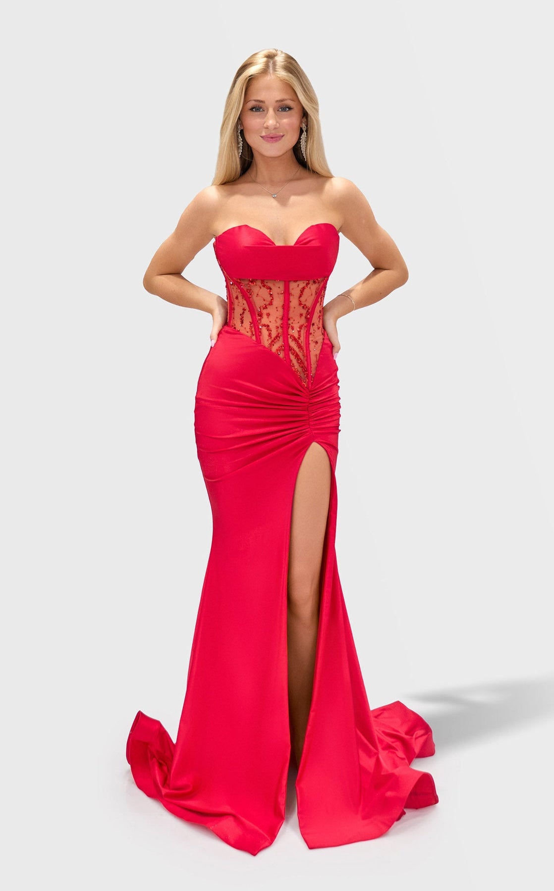 Prom Dresses Fitted Long Formal Evening Prom Dress Red
