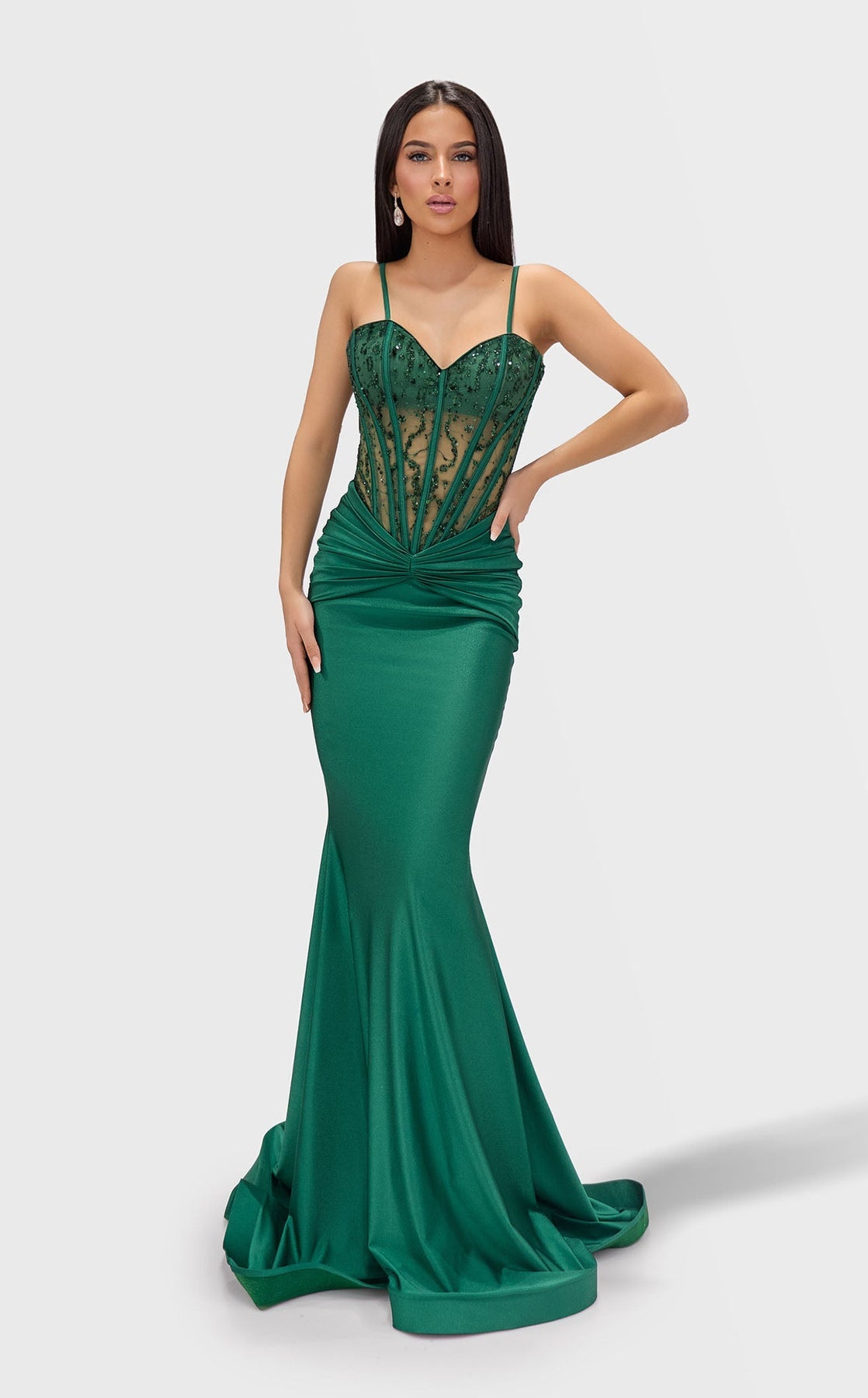 Jessica Angel 2778 Long Formal Beaded Corset Prom Dress