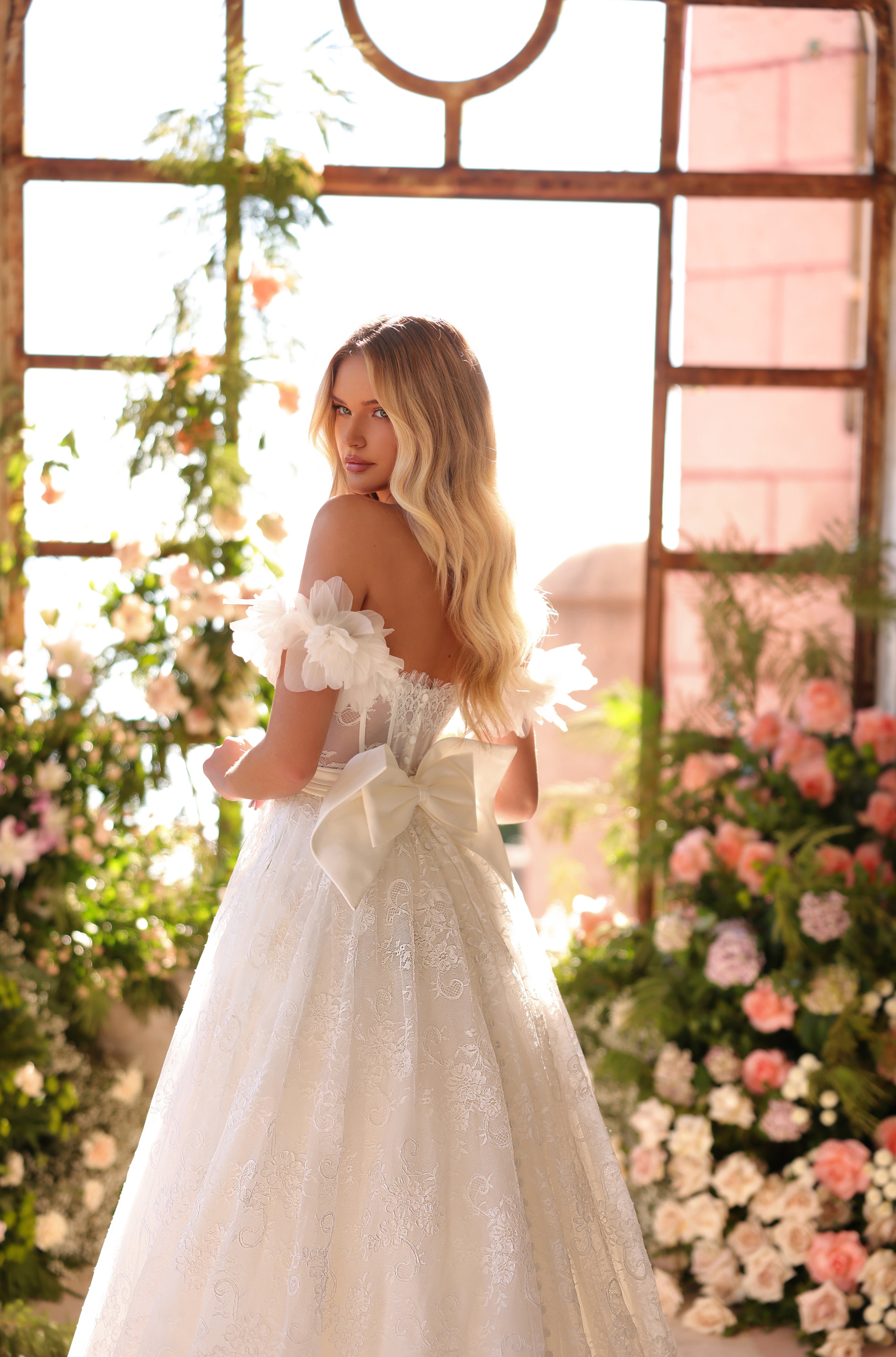 Wedding Dresses Long Ball Gown Lace Wedding Dress Amarra 44017 Ivory/Ivory