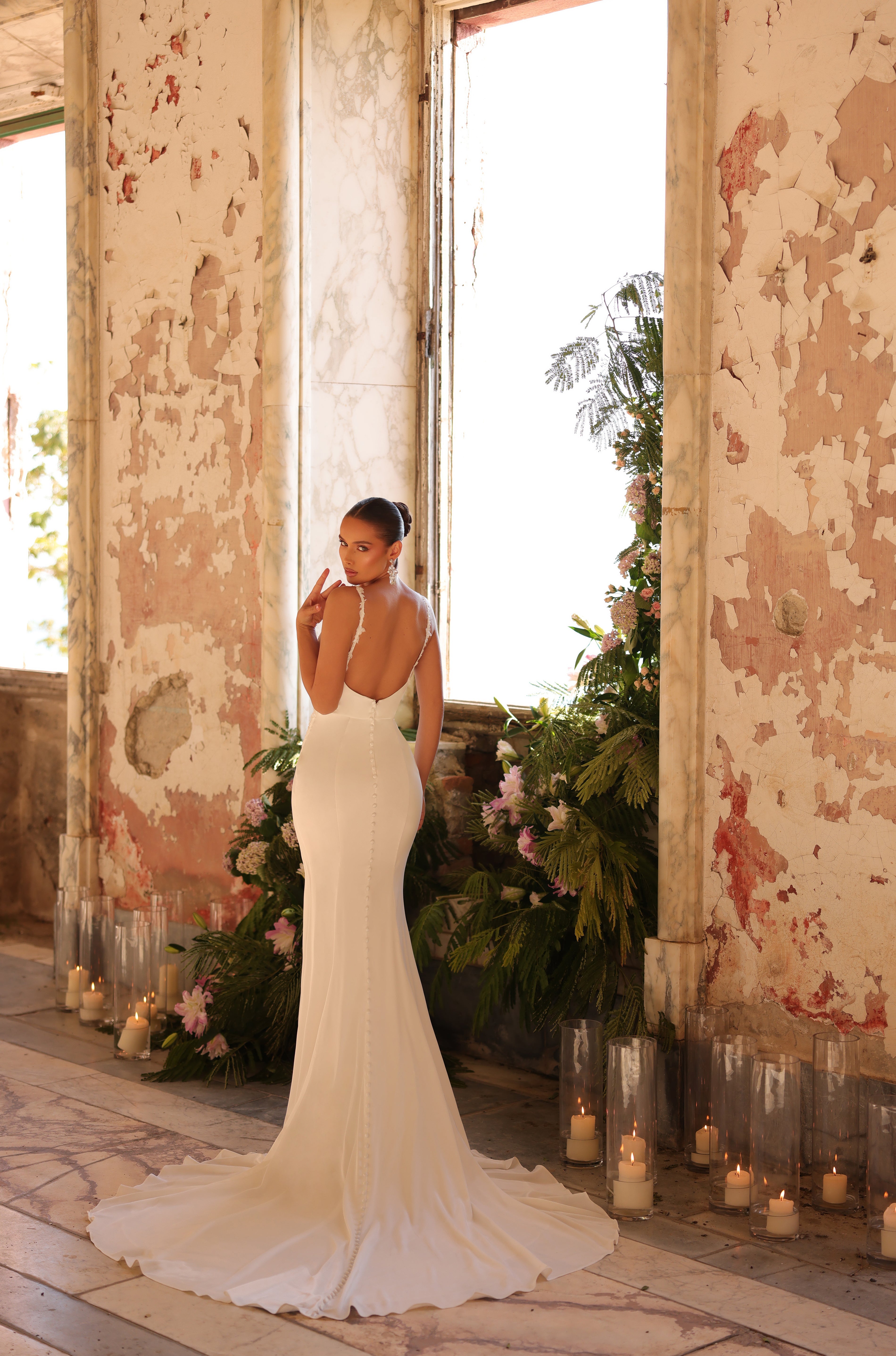 Wedding Dresses Slit Wedding Long Dress Amarra 44019 Ivory/Ivory
